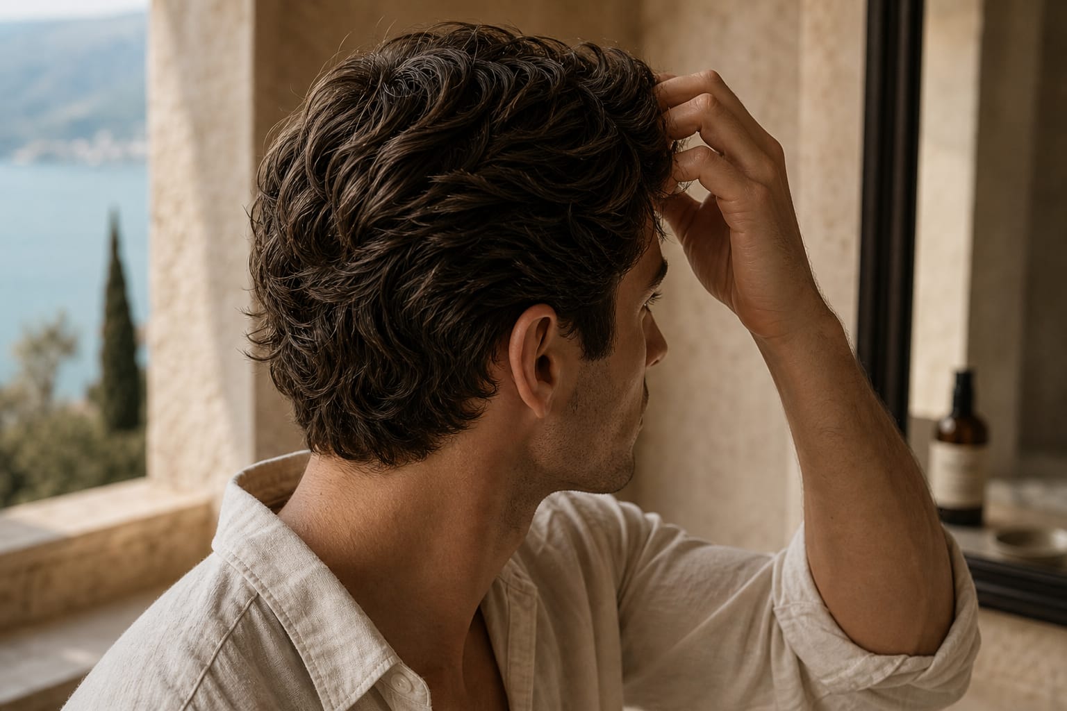Editorial detail — light across stone